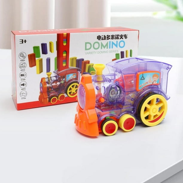 Domino Rally Train Model Kids Children Gift Lights & Sound Toys Domino Game US